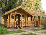 Беседка из оцилиндрованного или рубленного бревна - фото 1