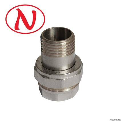 Brass Straight connector 1/2" (Nikel) /HS
