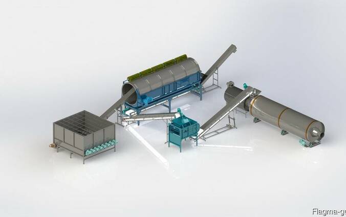 Линия по отделению косточек винограда от жмыха