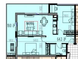 Продается черный каркас в Intourist Residence 3хкомнатная квартира