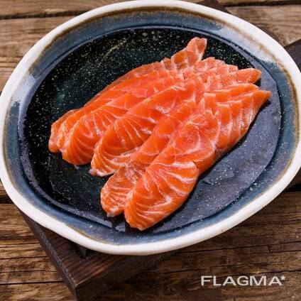 Слабосолёная семга, нарезка 200 гр